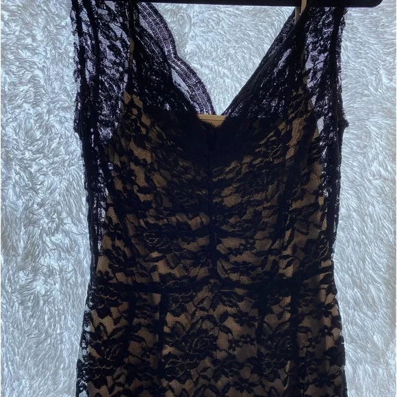 calvin klein black lace dress Calvin Klein Women's Lace Embellished Cocktail Dress Black Size 4"